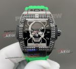 TWF Replica Hublot Spirit Of Big Bang Depeche Mode Skull Face Green Strap Black Case Watch 